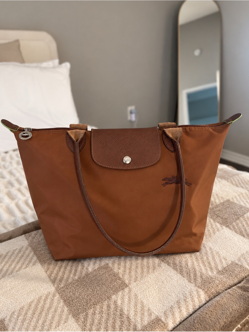 Longchamp Le Pliage Medium Tote Bag Cognac